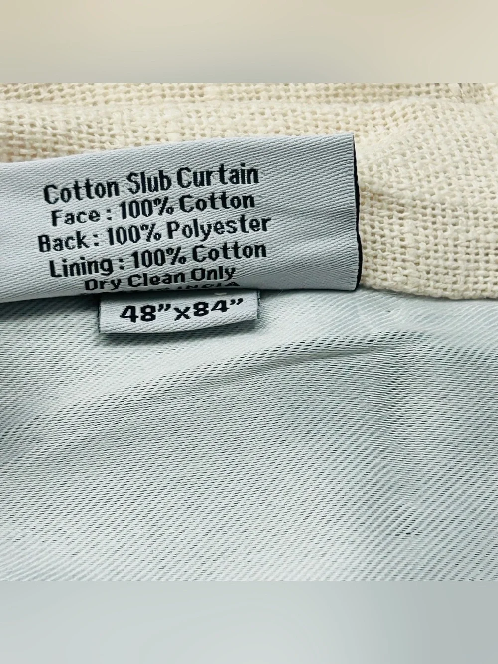 NWT QUINCE Set Of 2 48x84 Cotton Slub Room Darkening Curtains Natural 9270